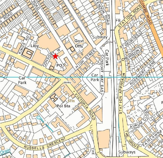 Map showing location of roadworks jct of Victoria Rd and Massetts Rd